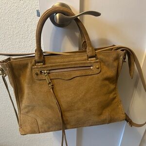 Rebecca Minkoff Suede Regan Bag in Walnut - Stylish Everyday Shoulder Bag